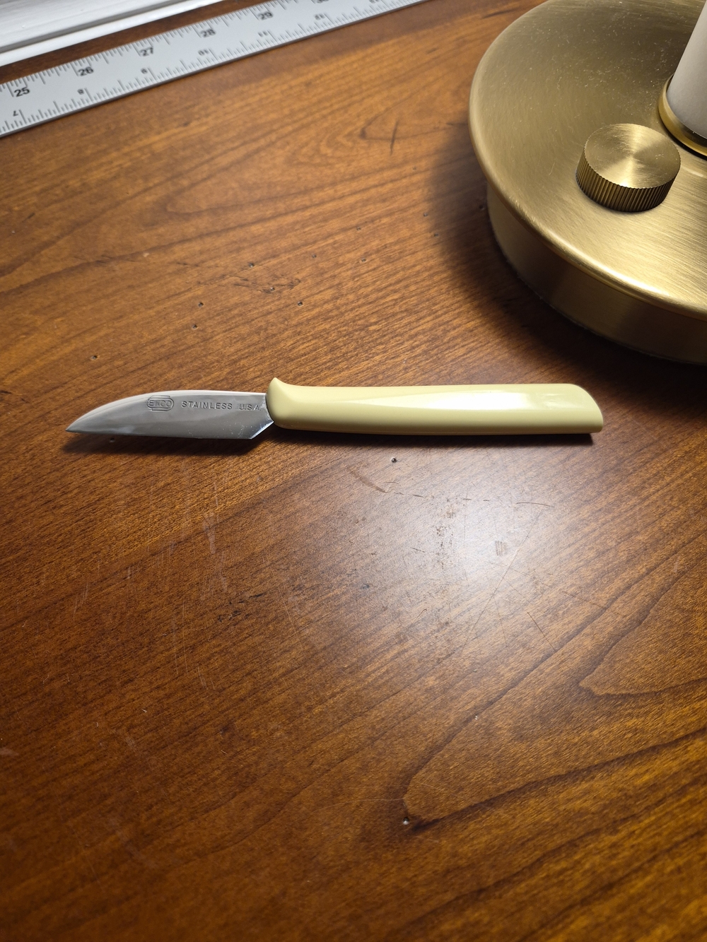 Vintage Ekco Stainless Steel Paring Knife with Cream Handle 60',70's
